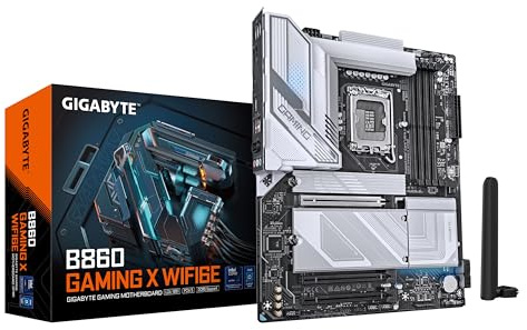 GIGABYTE B860 GAMING X WIFI6E moderkort – Intel Core Ultra Series CPU:er, 12+1+2+1 faser VRM, upp till 9066MHz DDR5, 1xPCIe 5.0 + 2xPCIe 4.0 M.2, 2.5GbE LAN, WIFI 6E, USB4
