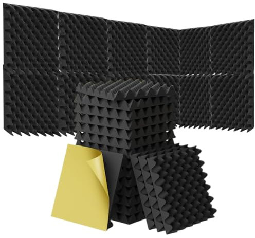 DASIAUTOEM Akustikschaumstoff Selbstklebend, Akustikschaumstoff Akustikpaneele 12 Stück mit Aufkleber, Eierkiste Akustikpaneele 30x30x2.5cm, Schallabsorber für Studio, Büro, Tonstudio, Haus