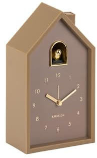 Karlsson Wecker Modern Cuckoo ORO - Braun - 15x11.5x20cm - Rechteck - Kunststoff - Wecker für Schlafzimmer