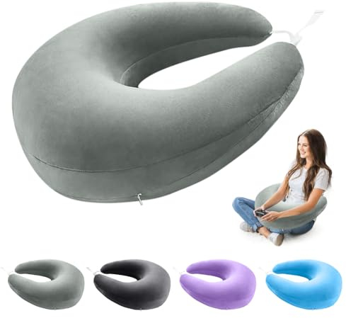 CEWROM Cojín ergonómico Crealis, cojín de lectura, portátil, de ganchillo, ligero, ergonómico, para leer, jugar, trabajar y hacer ganchillo (gris)