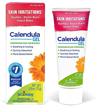 Boiron Calendula Gel Relief from Rashes, Skin Irritations, Razor Burn, or Insect Bites - Non-Greasy and Fragrance-Free - 2.6oz