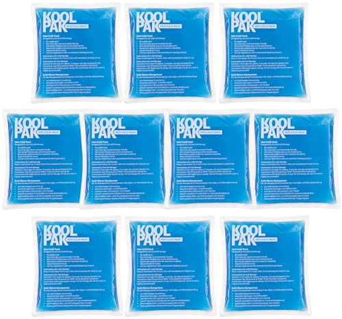 Koolpak 10 x Reusable Hot & Cold Gel Pack 13 x 14cm – Microwave Heat Pad & Freezer Ice Pack – Small Compress for Sprains, Swelling, Period Pain & Sports Injuries – Clear Gel