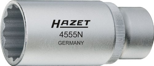 HAZET 4555N 85 mm 12-Point Profile Injection Nozzle Socket - Chrome-Plated