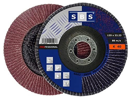 50 Stück SBS Fächerscheiben 125 mm / Korn 40 Braun Schleifscheiben Schleifmop