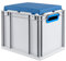 aidB Eurobox NextGen Seat Box, blau, (400x300x365 mm), Griffe offen, Sitzbox mit Stauraum und abnehmbarem Kissen, 1St.