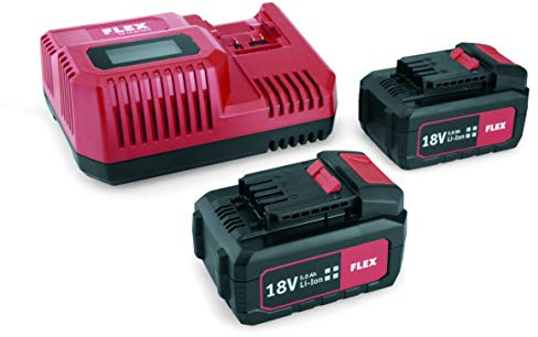 FLEX Akku-Pack Power 55 R Set (Li-Ion, 18 V, 5 Ah, Schnellladegerät) 491349