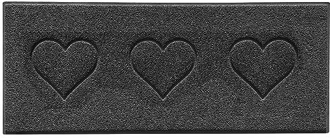 Nicoman Heart Embossed Shape Door Mat Dirt Trapper PVC Spaghetti Mat Washable Quick Drying Barrier Doormat-Dark Grey (Watertight Rubber-Back)-Runner (150x60cm)