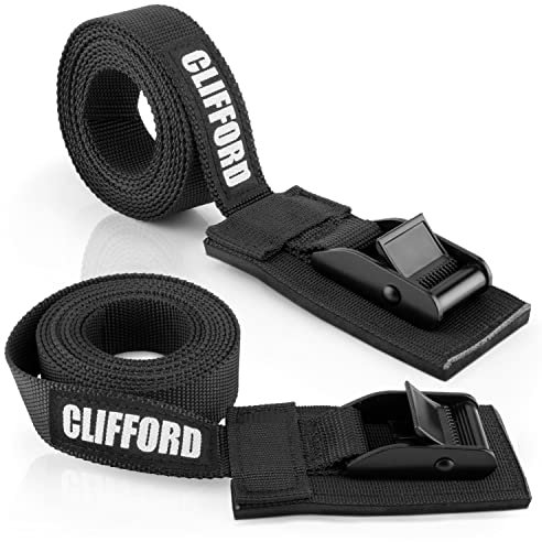 CLIFFORD Spanngurte - 25 mm I 0,5m bis 5,5m I Ultra Robust I EN12195-2 I 250kg/500kg Spannband Zurrgurte Straps I Spanngurt Zurrgurt für Fahrradträger, Motorrad, Auto, SUP I Befestigungsgurt Gurte
