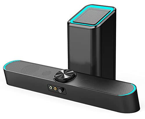 RSGK Barra De Altavoz Bluetooth con Micrófono, Conexión Inalámbrica Y con Cable para El Hogar Integrada Bluetooth 5.0, Sistema De Sonido Envolvente De Altavoz De TV De 2.1 Canales