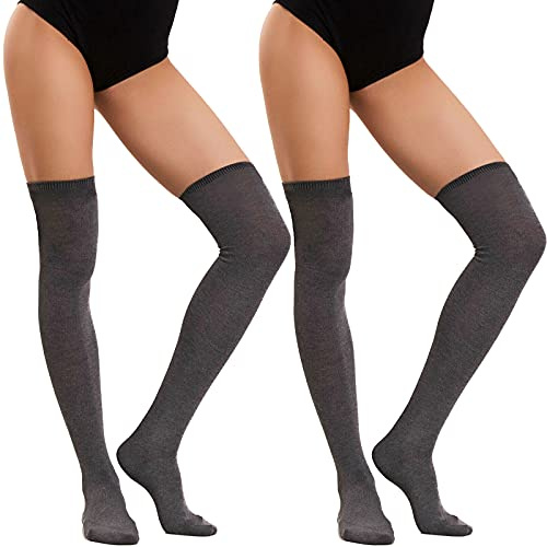 Toocool 1/2/3 Paia parigine Donna Calze Lunghe Calzettoni Alti Calzini BE5818 [Taglia Unica,2 Paia Grigie]