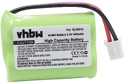 vhbw batteria sostituisce SL30013 per telefono fisso cordless (400mAh, 2,4V, NiMH)