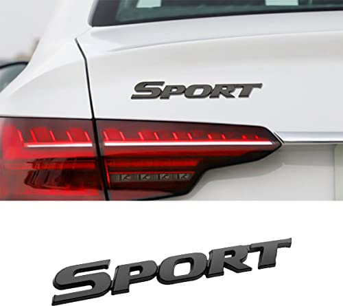 Adesivo sportivo 3D in metallo per auto, decalcomania con emblema sportivo, per auto, accessori decorativi per esterni dell'auto, adesivi 3D per parafango laterale bagagliaio posteriore (nero)