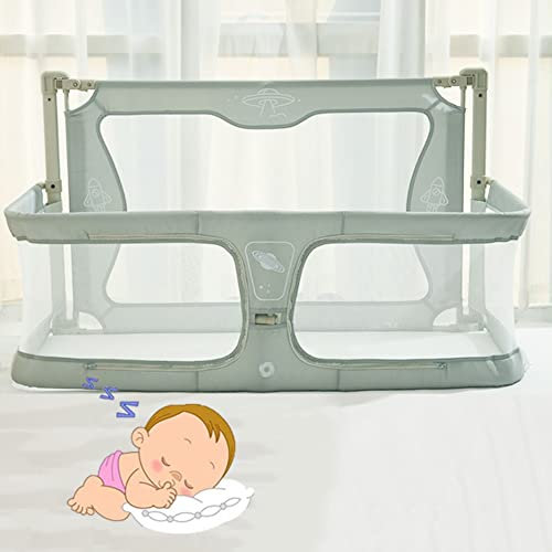 Baby Stubenwagen Beistellbett 3 in 1,120 x 50 cm, Beistellbett Beistellbett Einfach zusammenklappbares tragbares Kinderbett, Beistellbett für Babys im Bett, Beistellbett am Bett befestigen, Einfache