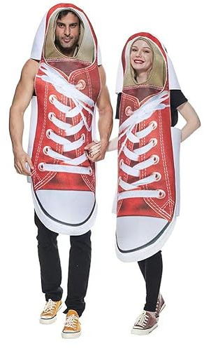 Halloween Party Couple Costume 2pcs Funny Adult Sneakers Costumes Canvas Shoes Cosplay Outfit for Adult Men Women