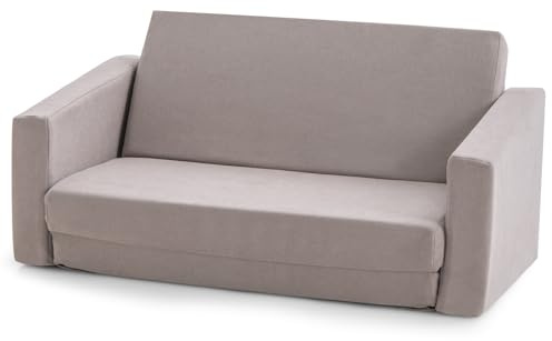 Maxmass Kids Sofa Chair, 2-in-1 Children Fold Out Couch with Removable Zipper Cover, Foldable Toddler Lounger for Boys Girls Playroom Bedroom (105 x 76 x 30 cm)