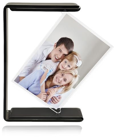 Getyjoe Drehbarer Bilderrahmen Doppelseitiger drehbarer Rahmen Acryl-Bilderrahmen Kreative Bilderrahmen für Home Desk Tabletop Decor, Geschenk für Mama, Freund