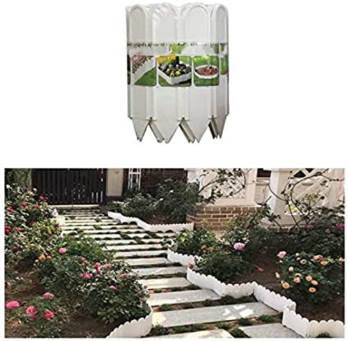 Gartenzaun, Garteneinfassung, japanische Kunststoff-Rasenkantenrolle, leicht zu schneiden, trennt Gras, Kiesel, Pflanzen, Erde, einfach zu Falten, weiß, 22 x 500 cm