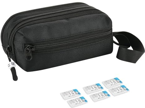 Beautyflier Disposable Daily Contact Lens Case Organizer, Travel Compact Multi-Pockets Storage Bag with Zipper Labeled R & L, Storage up to 60 Lenses