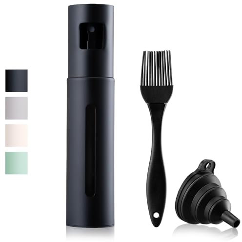 SCHMIDT & KRAMER Ölsprüher I hochwertige Öl-Sprühflasche aus Edelstahl & Glas, für gesundes Kochen I praktischer Sprüher für präzise Dosierung I für alle Speiseöl & Essig Sorten geeignet (Mitternacht)