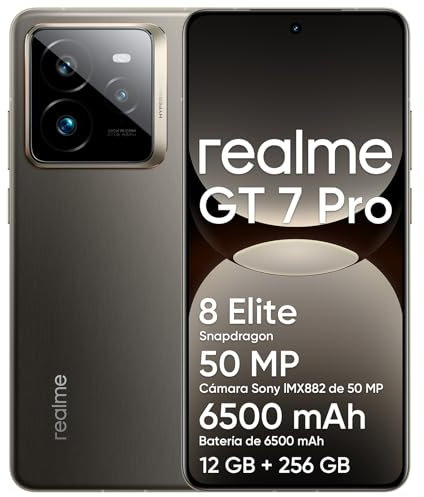 realme GT 7 Pro 5G Smartphone 12+256GB, Processore Snapdragon 8 Elite, Fotocamera AI Ultra-clear Snap, 6,78 120Hz Display RealWorld Eco, Batteria da 6500mAh, IP69,Android 15,Grigio,Con Adattatore