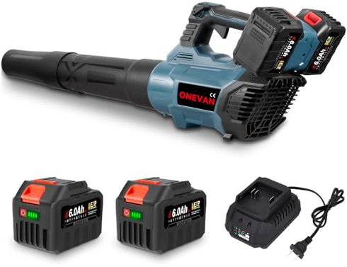 ONEVAN 40V souffleur Batterie, avec Mode Turbo, 183km/h souffleur de Feuilles sans Fil avec 2 Batteries 6,0 Ah et Station de Charge 1,2 A, souffleur Puissant pour souffler Les Feuilles et la Neige