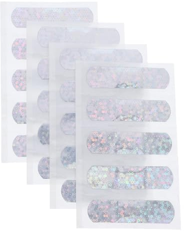 BELLIFFY Apósitos Adhesivos Infantiles Impermeables Purpurina y Dibujos Animados 20 Unidades Banda Adhesiva Portátil para Heridas Pequeñas Uso Doméstico y Actividades al Aire Libre