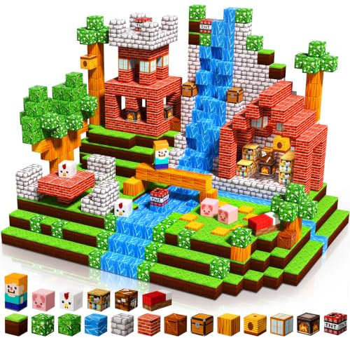 Construction magnetique Enfant Blocs magnétiques Jouet de Construction 100 pièces Cube magnétique de cpour garçons et Filles Jouet créatif Montessori pour Enfants à partir de 4 Ans Blocs magnétique