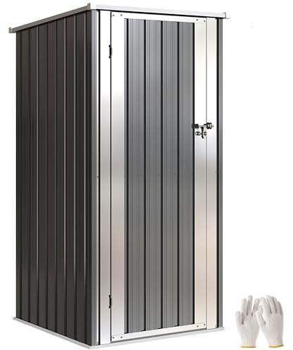Outsunny Abri de Jardin en Métal 0,69m² Anti-UV 83x89x163cm Gris Anthracite