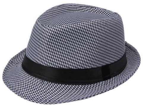 Lukis 1pc Herrenhut Panamahut Strohhut Bogarthut Sonnenhut Kariert (weiß)
