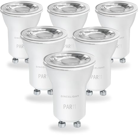 SINCELIGHT MINI/Klein LED MR11 PAR11 Glühbirnen mit GU10-Sockel, 35° Reflektorlampe, Kaltweiß 6000 Kelvin, 300 Lumens Ersetzt 25 Watt Halogenlampen (Nicht Dimmbar) (6er-Pack)