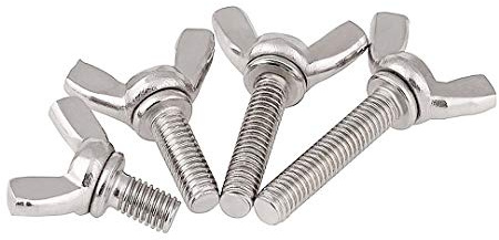 ANSIEDIO Vis à Oreilles M4 - Boulon à Oreilles Filetée en Acier Inoxydable Vis à Papillon Vis Aile,M4×35mm,5 pcs