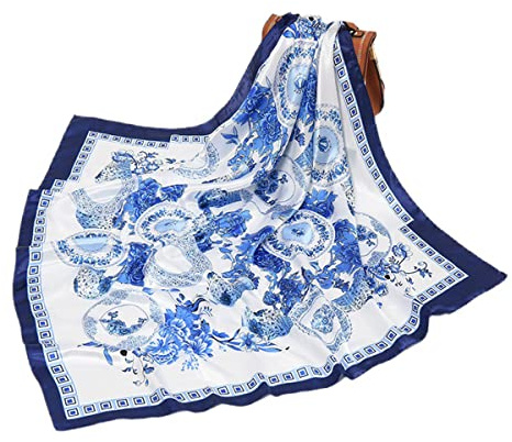 FAIRYGATE Satin Scarf for Women UK Large 90 × 90cm Square Silky Like Neck Head Scarves Set