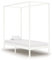 INLIFE Himmelbett-Gestell Weiß Massivholz Kiefer 90 x 200 cm