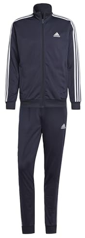 adidas Men's Sportswear Basic 3-stripes Tricot Track Suit, Legend Ink/White, Small