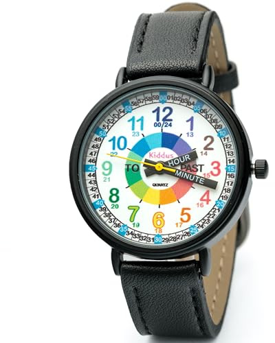 Kiddus Educational Watch for Kids, Analog Wristwatch for Boys and Girls from 5 Years Old, 3ATM and 5ATM, First Children's Timepiece with Hours and Minutes, Learning Gift for Kids