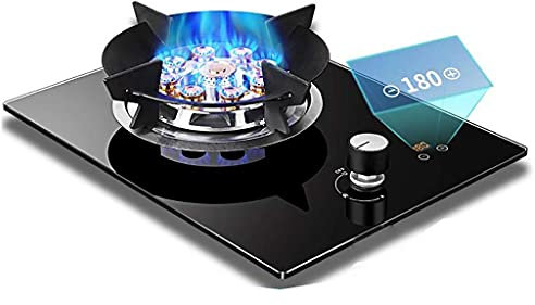 Nueva estufa de encimera de gas de escritorio/placa de gas individual integrada 5,2 Kw vitrocerámica negra/cocina/placa de protección contra fallo de llama para calentar/hervir/hervir/freír/