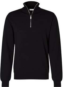 Seidensticker Pull à Fermeture éclair en Laine mérinos pour Homme, Bleu, XL