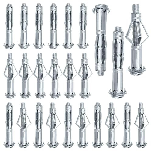 25 Piezas Tacos para Pladur Kit, M8 Anclajes Metálicos Carcasa Longitud 65 mm, Taquetes Metálicos de Expansión, para la Industria Química, Industria Mecánica y Construcción Naval (1)
