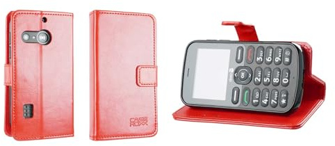 caseroxx Étui pour Doro 1880/1881 / 5860, Housse Bookstyle en Cuir Artificiel, Rouge