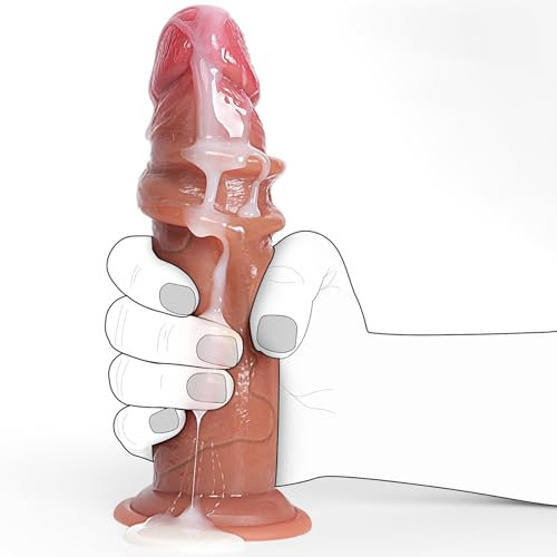 HXLXW Realistischer Abnehmbarer Vorhautdildo mit Starkem Saugnapf, 20 cm Silikon Vorhautpenis Doppelter Silikon für Frauen Und Männer Echte Penis Nachbildung Gefühls Echt