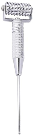 1 Stück Gesichtsmassage Roller, Akupunkturpunkte Akupressur Roller Ohr Akupunkturpunkte Frühling Nadel Massage Roller für die tägliche Gesichtspflege (Silber)