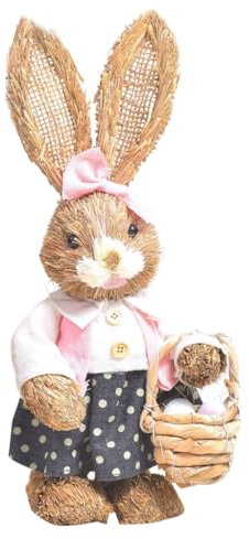 HEEZOU Adornos de pie de paja para fiesta de Pascua, decoración del hogar, jardín, boda, fiesta temática, accesorios para fotos