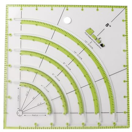 Enwye 8-tums akryl quiltlinjal, transparent universallinjal med cm- och vinkelmått, exakt skärning, klar akrylschablon för mätning, quiltning