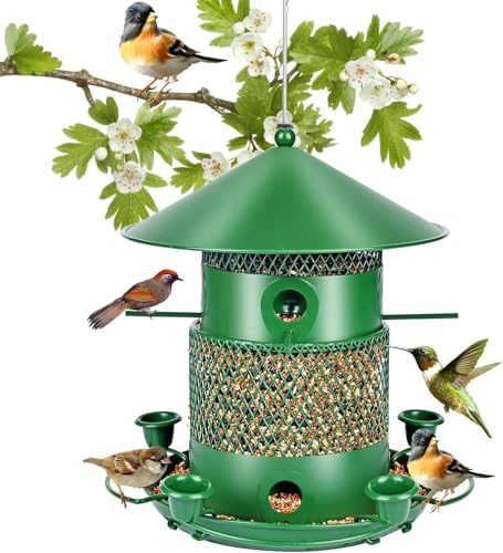 Comedero Pajaros Exterior,Comedero para Pájaros Salvajes Comedero Pájaros Exterior Transparente Resistente a Intemperie Bird de Semillas 2L Gran Capacidad Alimentación de Aves para Jardín y Balcón
