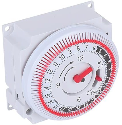 24 Hour Energy Saving Switch –Mechanical Immersion Heater Segment Timer Switch, 16a Indoor In-Wall for Home Appliance, Water Pump, Heating, Cooling, Light, Security & More