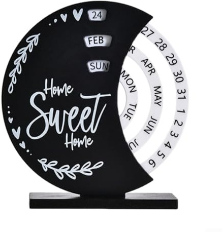 Calendrier perpétuel pour la maison et le bureau avec fonction de date rotative, mécanisme de bricolage engageant pour le réglage de la date, ajoute un style fonctionnel (A)