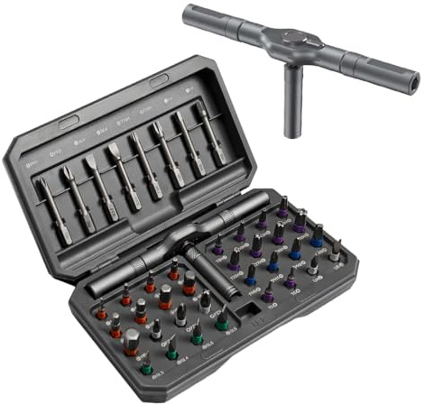 Set di Cacciaviti Magnetici 42 in 1, Cacciaviti Multi-bit con Impugnatura a Cricchetto Rimovibile per assemblaggio di mobili, riparazione elettrica