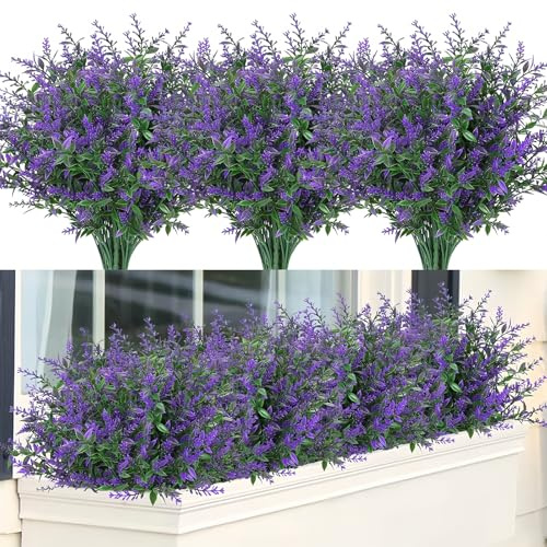 12 st konstgjorda balkongväxter balkong blommor konstgjorda blommor för | Balkongdekoration plastblommor dekoration konstgjord lavendel utomhus lämplig för inomhus- och utomhusbalkong