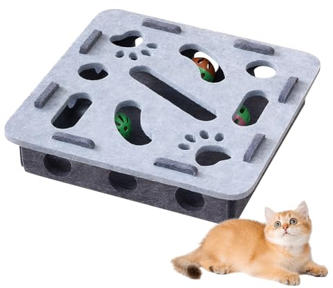 Zhixan Giocattolo interattivo per gatti, 30 x 30 cm, in feltro, con labirinto, giocattolo intelligente, per lo sviluppo mentale per interni, giocattolo per gatti autocoinvolgente per istinto di caccia