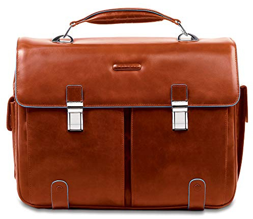 Piquadro CA1068B2 Cartella, Collezione Blu Square, Mogano